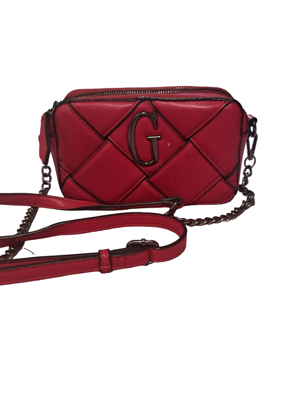 Guess Quilted Red Crossbody with G Logo